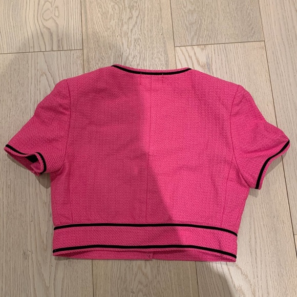 RARE Vintage Chanel Pink Tweed Crop Blazer - Picture 2 of 5